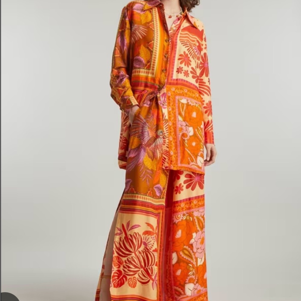 Vibrant Orange and Red Floral Set